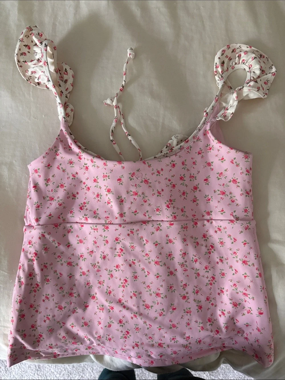 Blogilates Floral Ruffle Tank Top - Picture 3 of 3